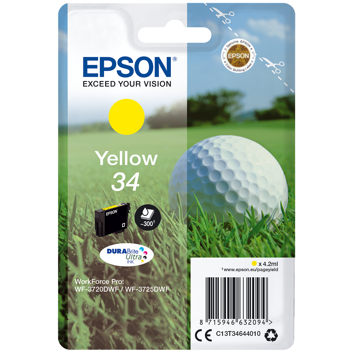 EPSON μελάνι 34 DURABrite Ultra Golf Ball Κίτρινο