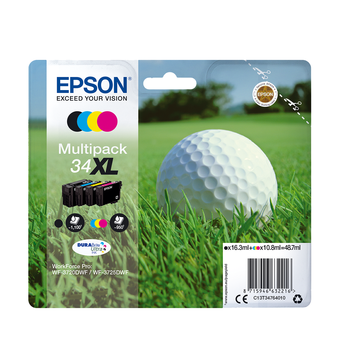 EPSON μελάνι 34XL DURABrite Ultra Golf Ball Multipack