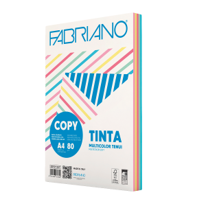 FABRIANO copy tinta multicolor tenui έγχρωμο χαρτί φωτοτυπικού Α4 5 απαλών χρωμάτων 250 φύλλα 80gr