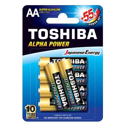 TOSHIBA Alpha Power LR06 AA (6 temaxia) 