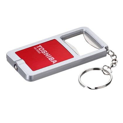 TOSHIBA flashlight with keychain and opener