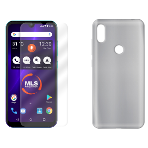 Ημιδιάφανη θήκη + γυαλί προστασίας οθόνης MLS Notch Sense