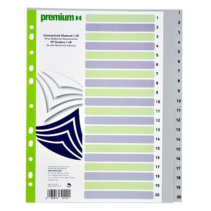 Plastic partitions with numerical theming PREMIUM 1-20