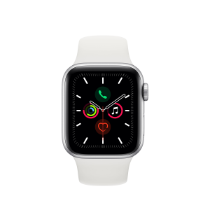 APPLE Watch Series 5 GPS 40mm Silver Aluminium με Sport Band Λευκό