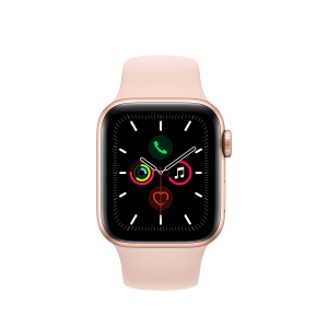 APPLE Watch Series 5 GPS 40mm Gold Aluminium με Sport Band Ροζ-Χρυσαφί