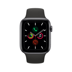 APPLE Watch Series 5 GPS 44mm Space Grey Aluminium με Sport Band Μαύρο