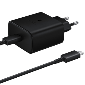 Φορτιστής ταξιδίου SAMSUNG 45W + καλώδιο Type-C σε Type-C Μαύρο