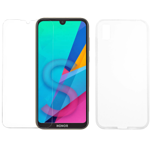Διάφανη θήκη + γυαλί προστασίας οθόνης COSY για το HONOR 8S
