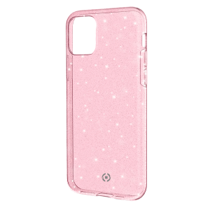 Ημιδιάφανη θήκη Sparkle CELLY για το iPhone 11 Ροζ