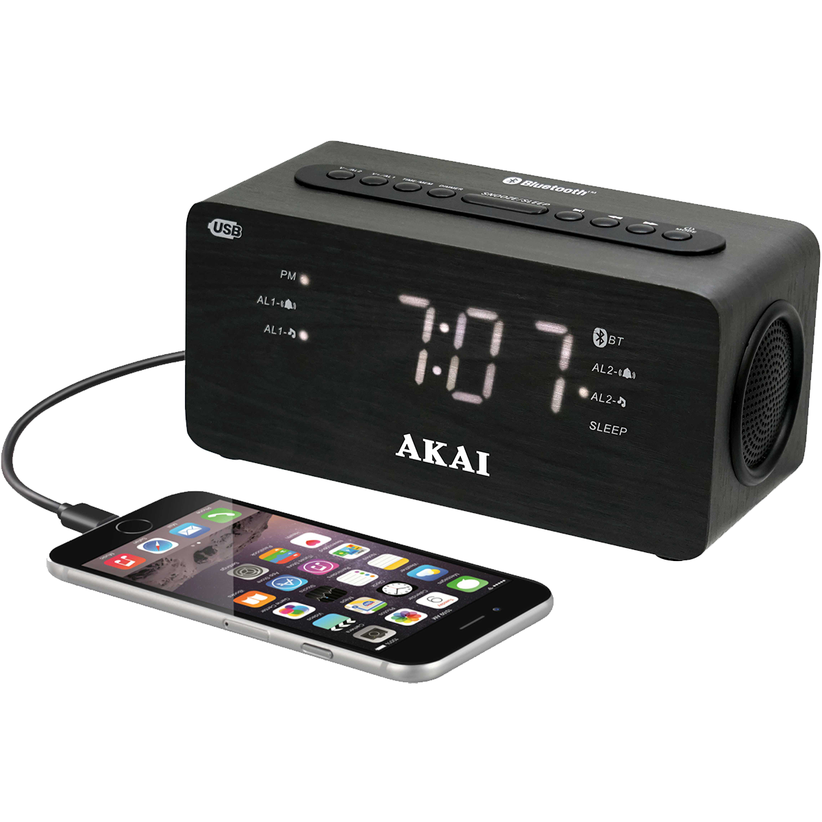 Bluetooth ηχείο και ψηφιακό ρολόι/ ξυπνητήρι AKAI ACR-2993 Μαύρο
