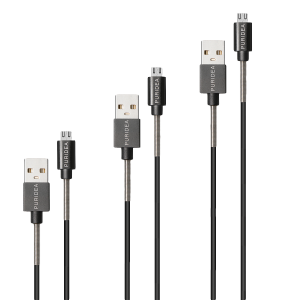 Σετ 3 καλωδίων USB σε Micro USB PURIDEA L18 2.4A 0.2/ 1/ 2 μέτρα