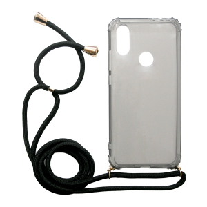 Ημιδιάφανη θήκη Crossbody INOS για το XIAOMI Redmi 7 με μαύρο κορδόνι