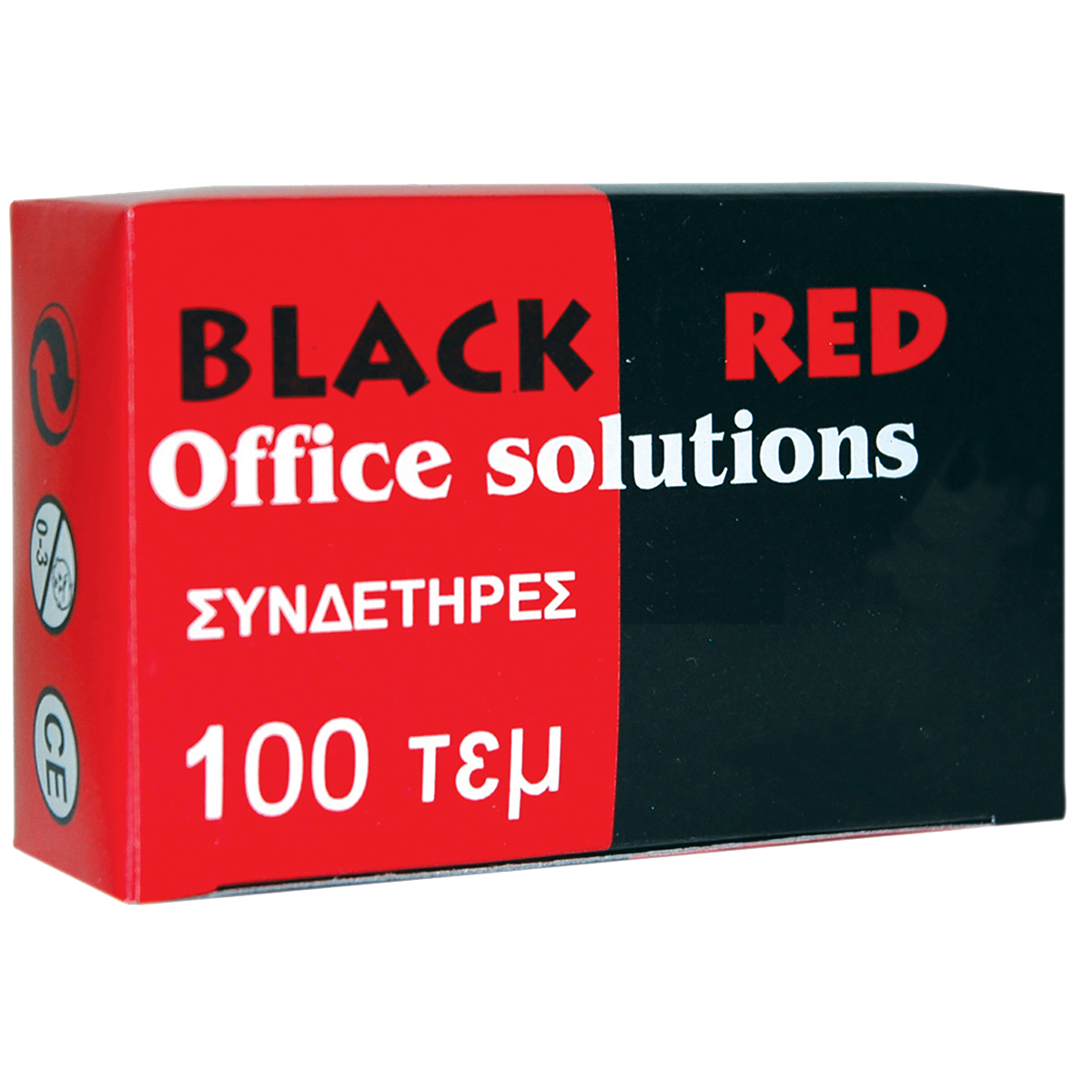 Μεταλλικοί συνδετήρες Νο 3 28mm BLACK RED (10 Τεμάχια)