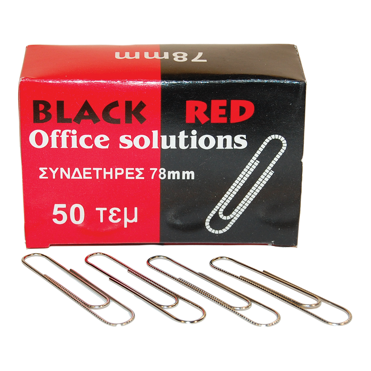 Μεταλλικοί συνδετήρες Νο 7 78mm BLACK RED (10 Τεμάχια)