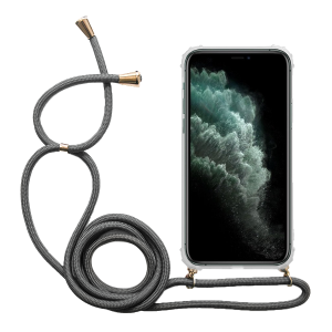 Διάφανη θήκη Crossbody INOS για το iPhone 11 με γκρι κορδόνι
