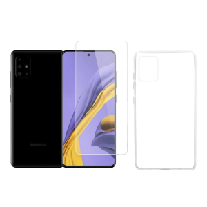 Διάφανη θήκη + γυαλί προστασίας οθόνης COSY για το SAMSUNG Galaxy A51