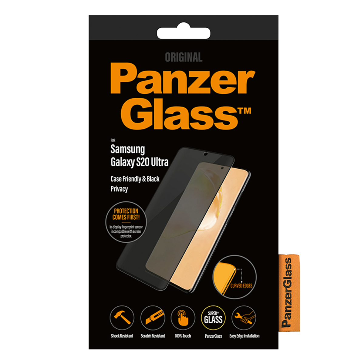 Γυαλί προστασίας οθόνης με πλαίσιο PANZERGLASS Case Friendly Privacy για το SAMSUNG Galaxy S20 Ultra - 2