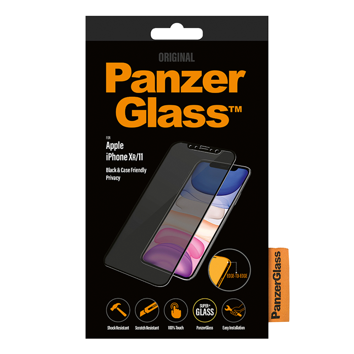 Γυαλί προστασίας οθόνης με πλαίσιο PANZERGLASS Case Friendly Privacy για τα iPhone XR/ 11 - 2