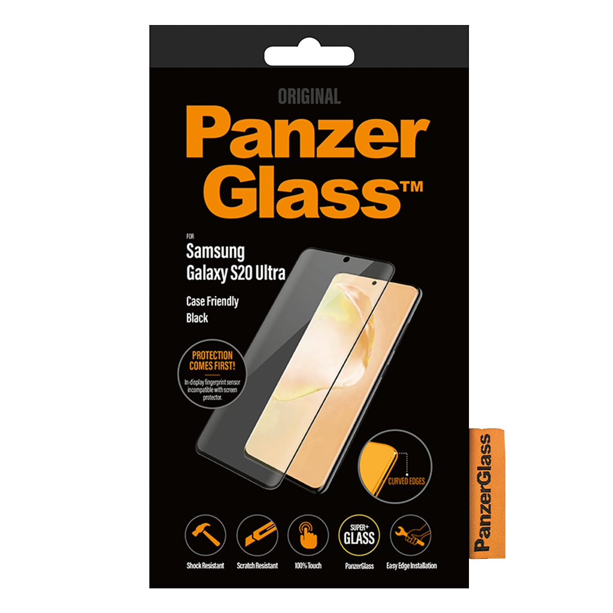 Γυαλί προστασίας οθόνης με πλαίσιο PANZERGLASS Case Friendly για το SAMSUNG Galaxy S20 Ultra - 2