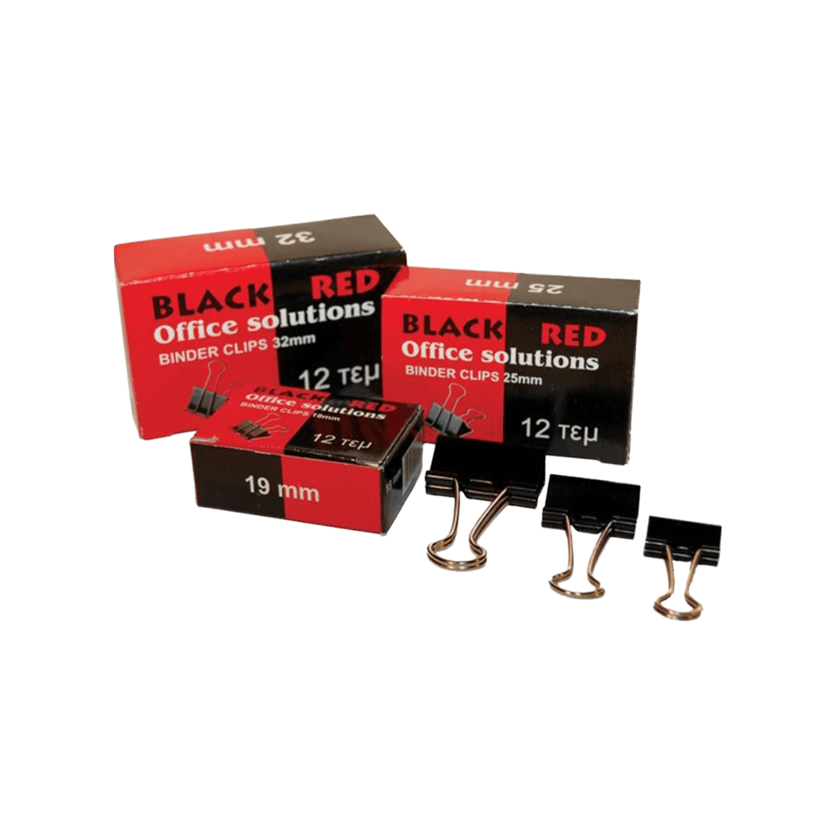 Μεταλλικές πιάστρες Double Clip No 5 51mm BLACK RED (12 Τεμάχια) Μαύρο