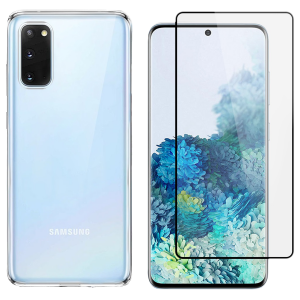Διάφανη θήκη + γυαλί προστασίας οθόνης με πλαίσιο COSY για το SAMSUNG Galaxy S20