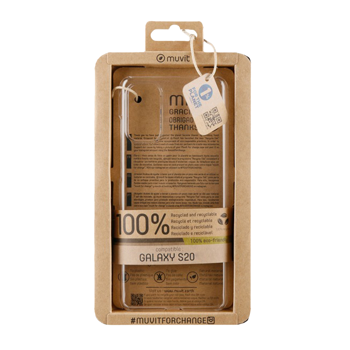 Διάφανη θήκη recycle MUVIT για το SAMSUNG Galaxy S20 - 3
