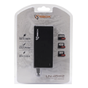 SBOX αντάπτορας τροφοδοσίας LN-45W2 για LENOVO Laptop 45W 20V tip round
