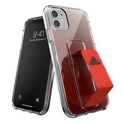 Transparent ADIDAS case with handle for iPhone 11 red
