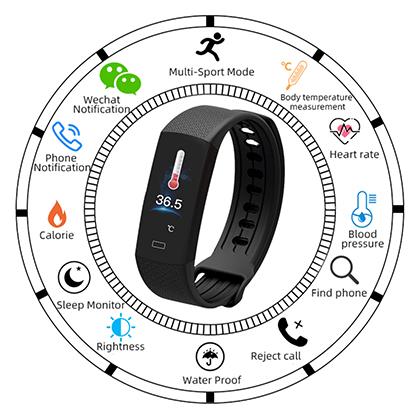 LAMTECH activity tracker body temperature HR