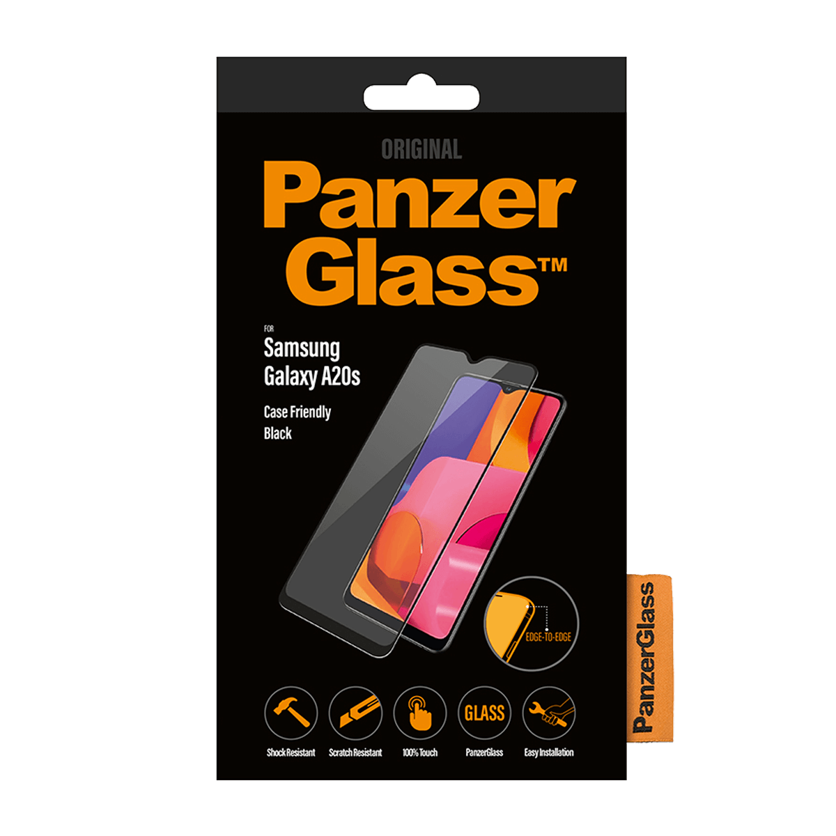 Γυαλί προστασίας οθόνης με πλαίσιο PANZERGLASS Case Friendly για το SAMSUNG Galaxy A20s - 2
