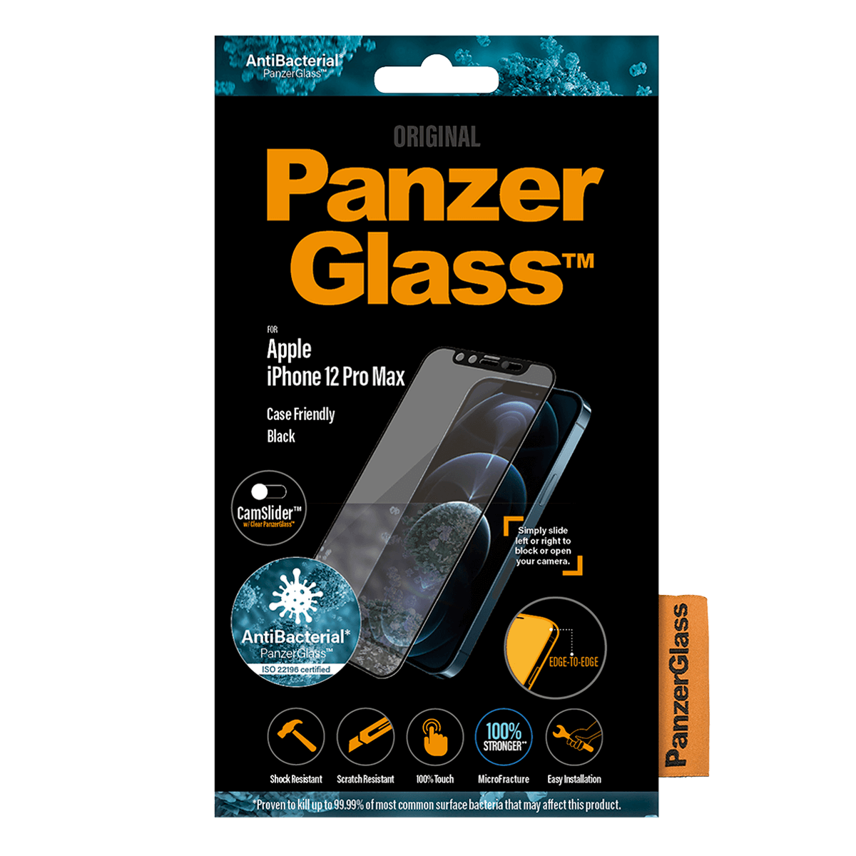 Γυαλί προστασίας οθόνης με πλαίσιο PANZERGLASS Case Friendly CamSlider για το iPhone 12 Pro Max - 2