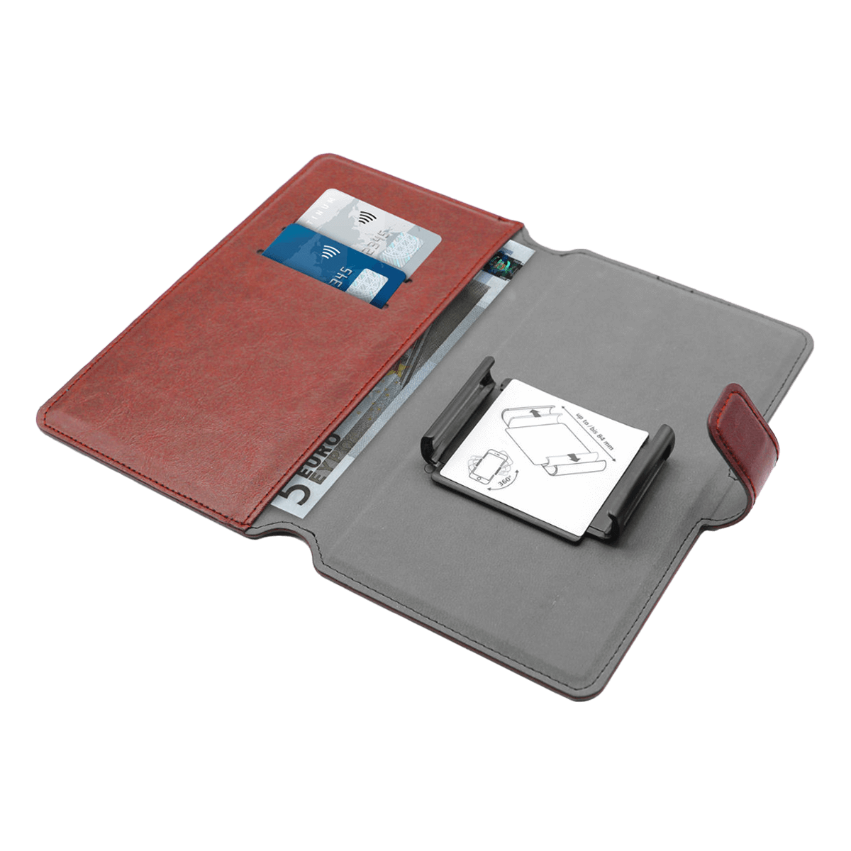 Θήκη Universal PURO Wallet 360° για Smartphones έως 6.5'' Κόκκινη - 3
