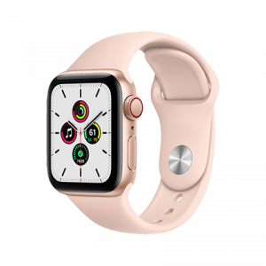 APPLE Watch SE GPS 40mm Gold Aluminium με Sport Band Pink Sand