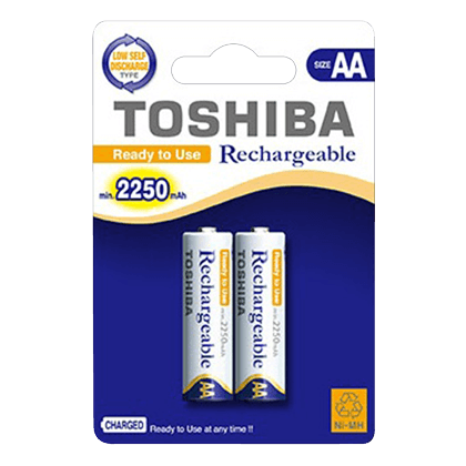  TOSHIBA - AA Rechargeable Batteries 2250mAh (2 Pieces)