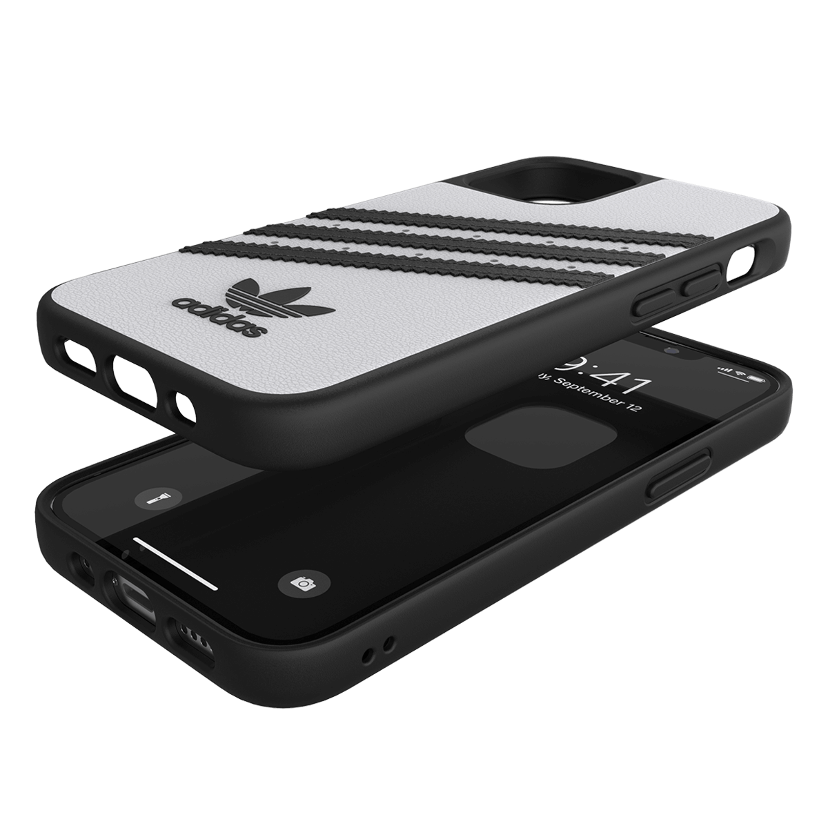 Θήκη Moulded PU ADIDAS για το iPhone 12 mini Λευκή/ Μαύρη - 5