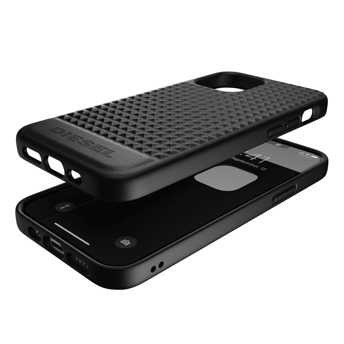 Δερμάτινη θήκη DIESEL για τα iPhone 12/ 12 Pro Μαύρη - 3