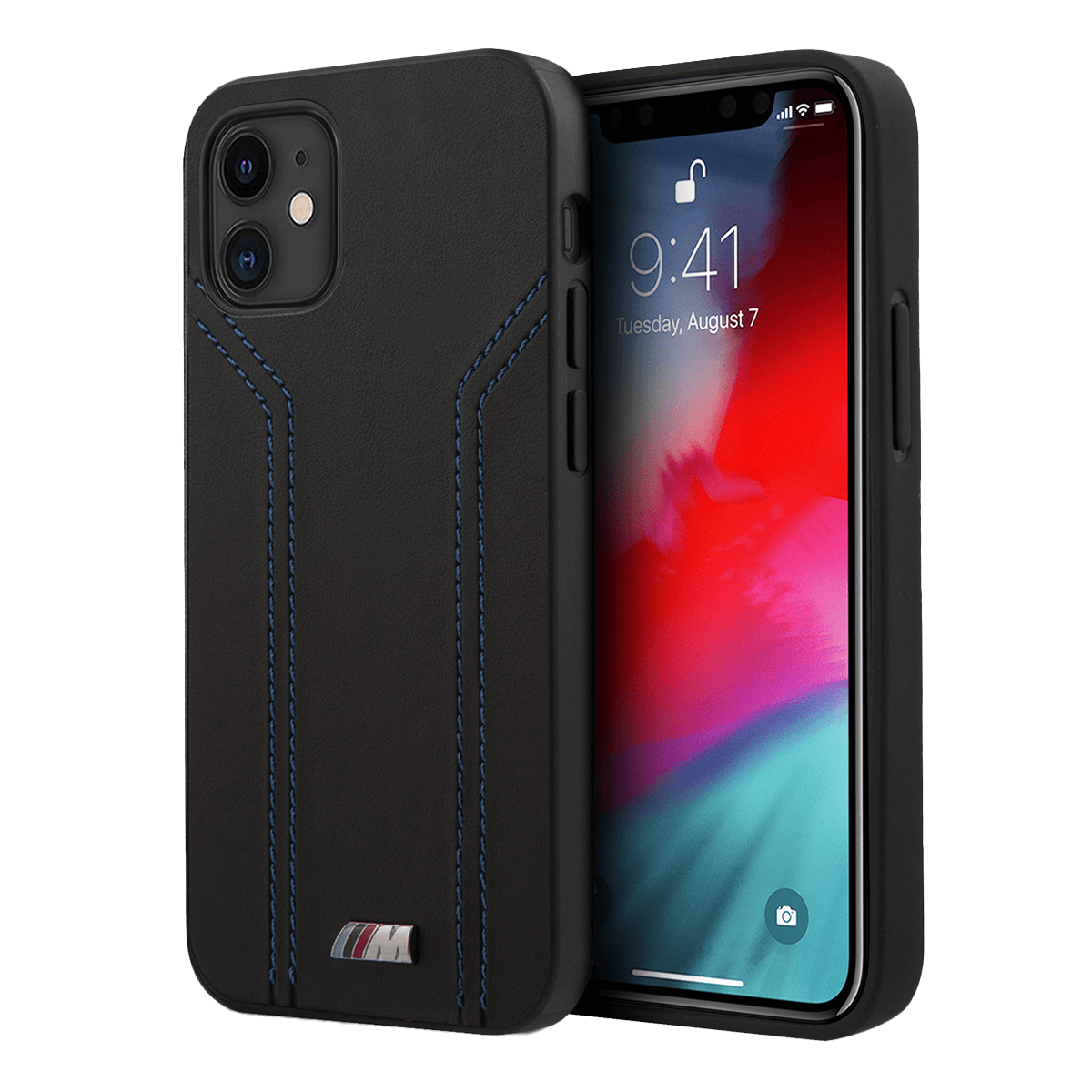 Θήκη BMW Double Stitched PU Hard για το iPhone 12 mini Μαύρη - 5