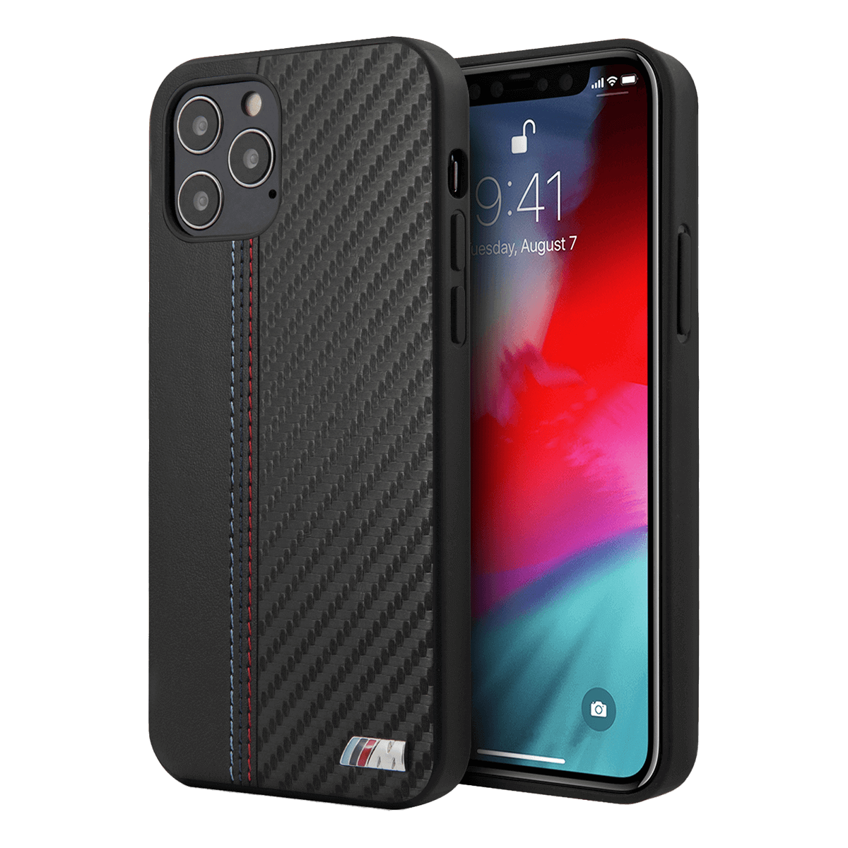 Θήκη BMW Carbon Leather TPU Hard για τα iPhone 12/ 12 Pro Μαύρη - 5