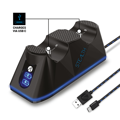 STEALTH SP-C100 Dual Charger DualSense cable Play & Charge PS5 