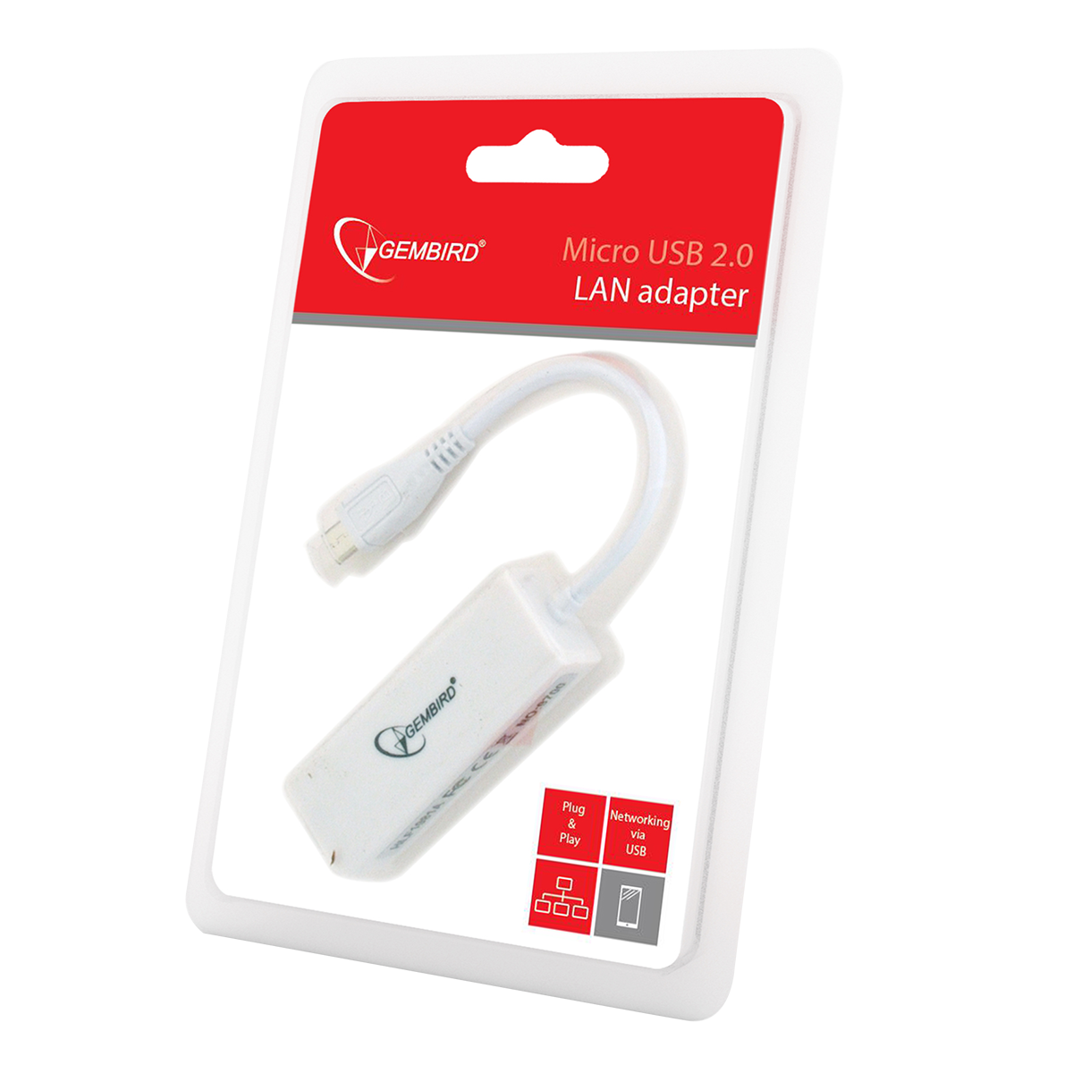 Αντάπτορας Δικτύου Micro USB 2.0 LAN GEMBIRD για φορητές συσκευές - 2