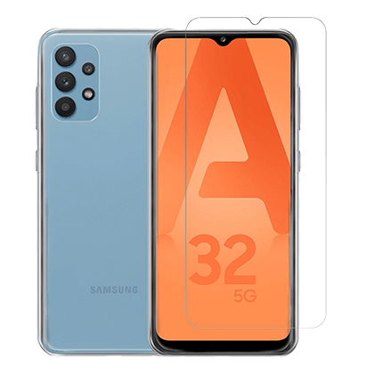 Transparent Case + COSY Screen Protector Glass for SAMSUNG Galaxy A32