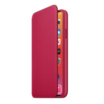 APPLE Folio iPhone 11 Pro Max Raspberry Leather Case