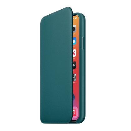 APPLE Folio iPhone 11 Pro Max Peacock leather case