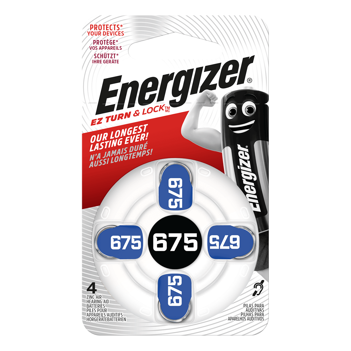 Μπαταρίες Ακουστικών Βαρηκοΐας ENERGIZER ZA 675 (4 Τεμάχια)