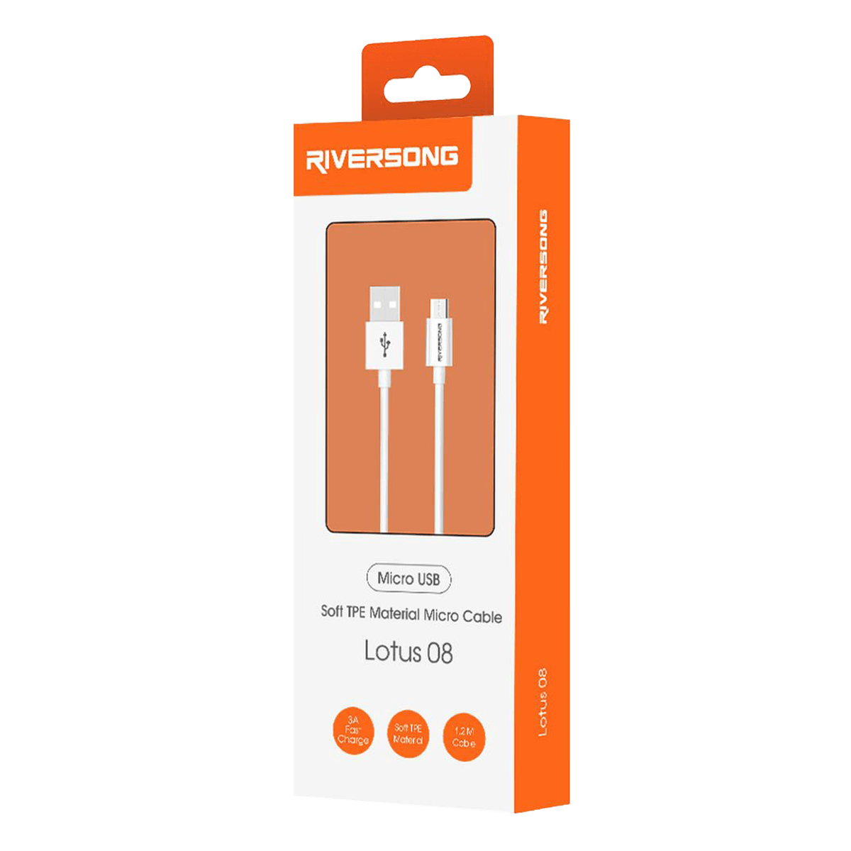 Καλώδιο Micro USB RIVERSONG Lotus 08 CM71 1.2 Μέτρα Λευκό - 4