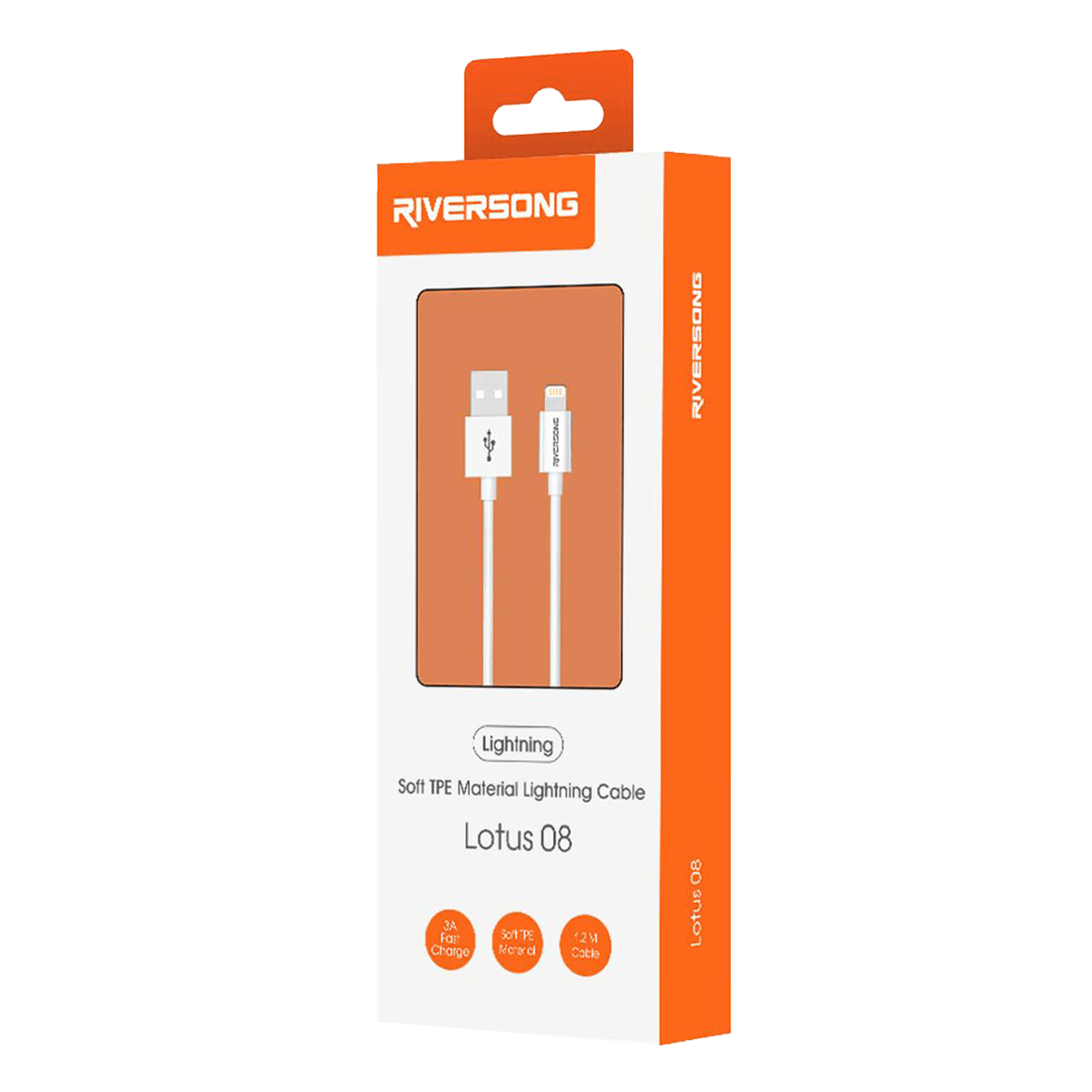 Καλώδιο Lightning RIVERSONG Lotus 08 CL71 1.2 Μέτρα Λευκό - 3