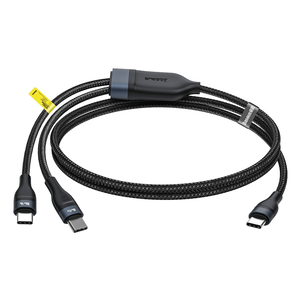 Καλώδιο BASEUS USB Type-C σε 2xUSB Type-C 100W 1.5 Μέτρα Μαύρο - 2