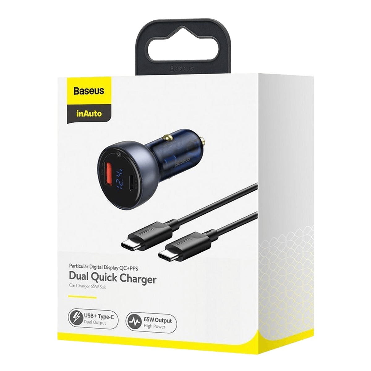 Φορτιστής Αυτοκινήτου BASEUS Dual Quick Charger με καλώδιο USB Type-C 65W Μαύρο - 4