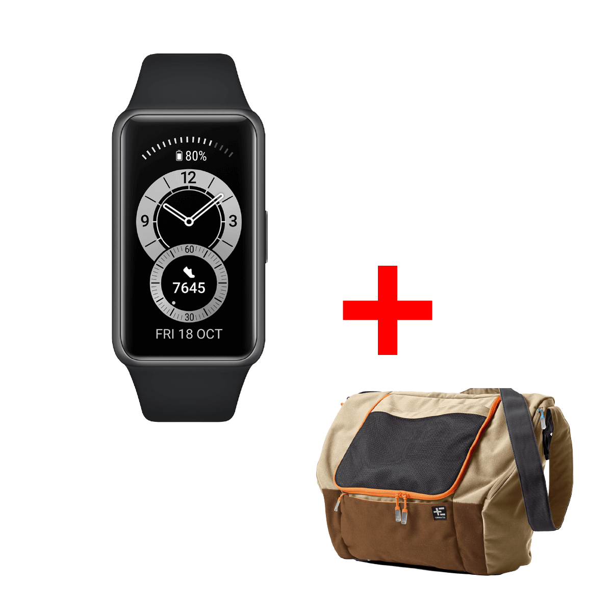 HUAWEI Band 6 Μαύρο Activity Tracker + Δώρο Τσάντα