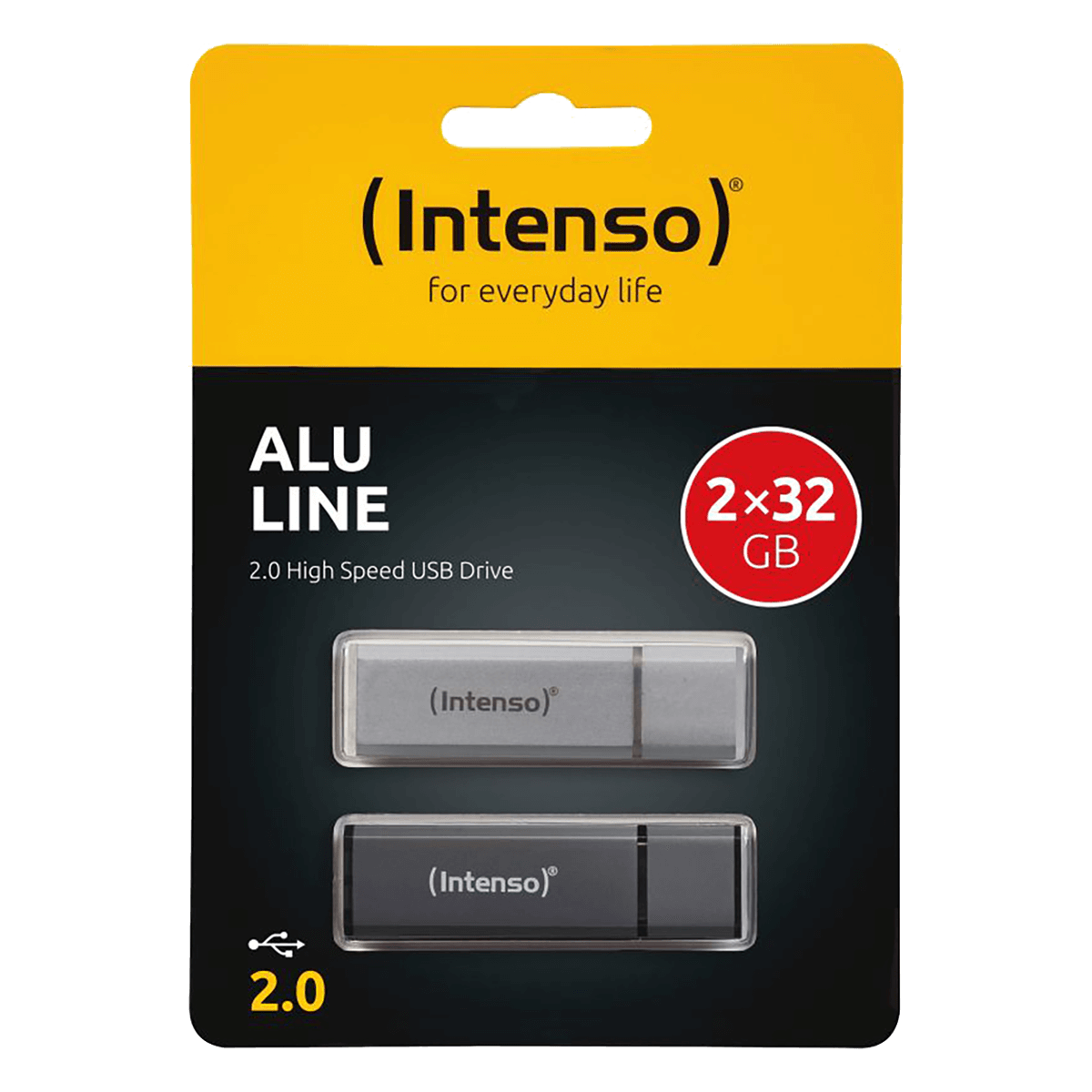Μνήμη USB 2.0 INTENSO Alu Line 32GB (2 Τεμάχια) - 2